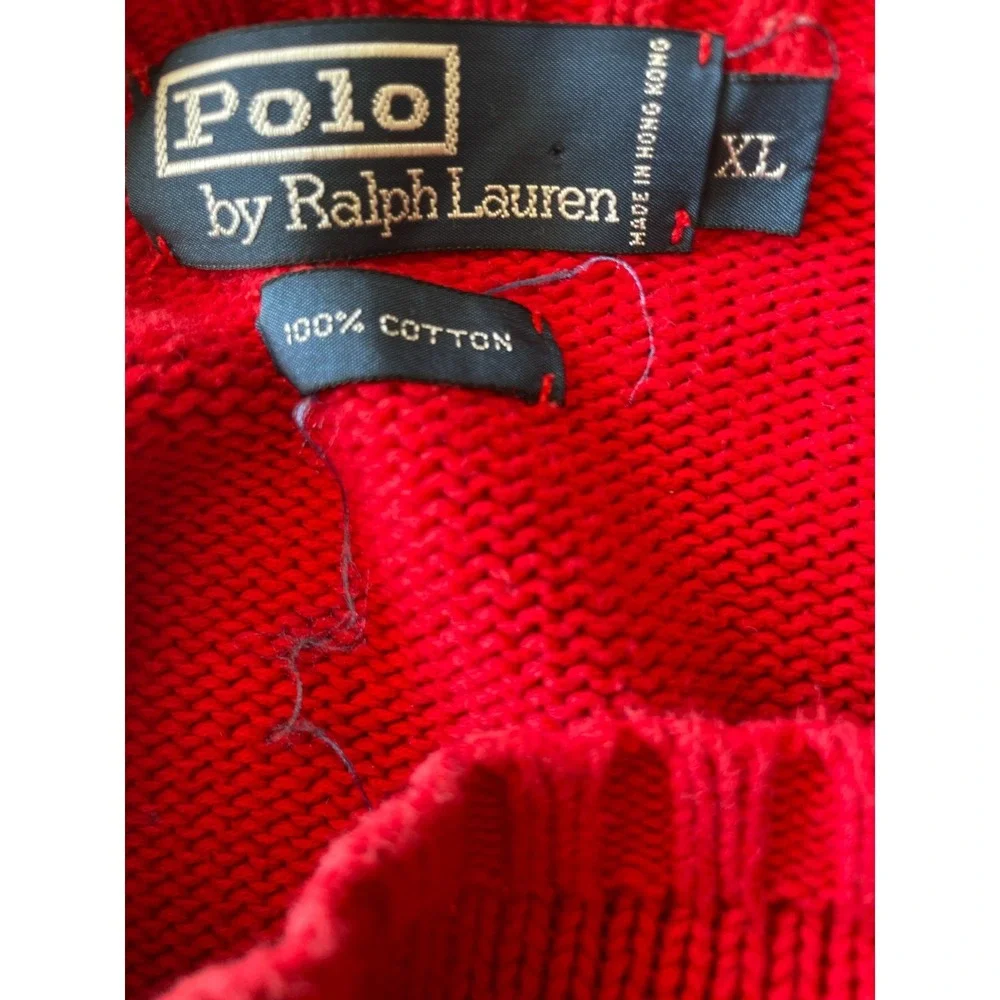 Polo Ralph Lauren Men's 100% Cotton Sweater Pullover‎ Size XL Red